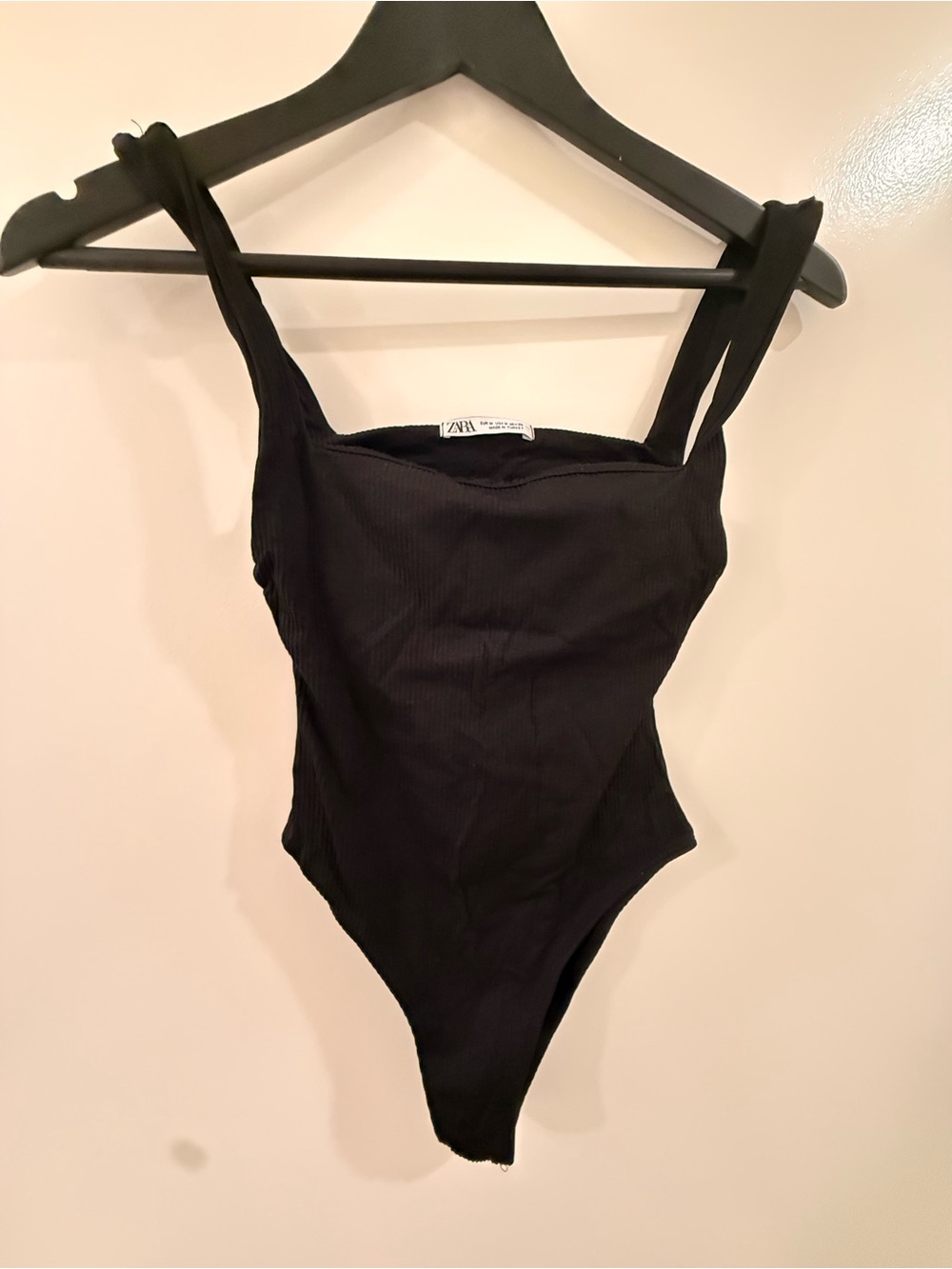 Zara Black Ribbed Women’s One-Piece
